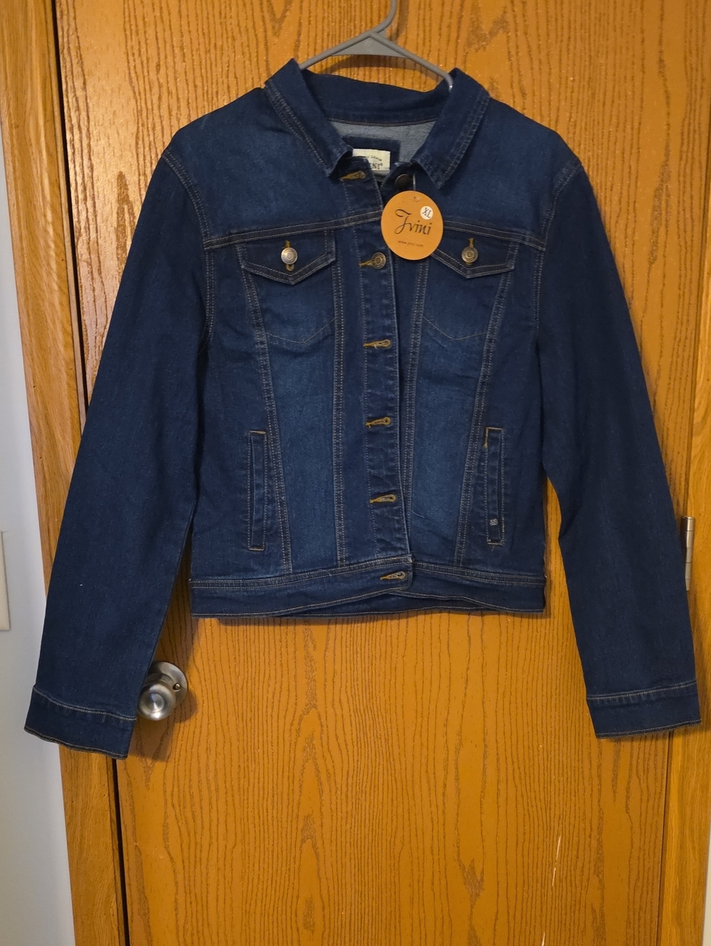 Dark Blue Denim Jacket with Brass Buttons Ptp 20, L 22